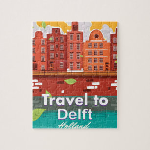 Puzzle Voyage vers Delft Holland poster voyage