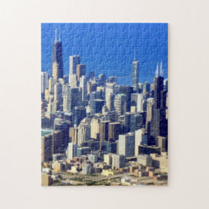 Puzzle Vue aérienne de Chicago du centre avec le lac