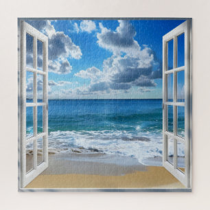 Puzzle Vue de fenêtre Océan ensoleillé