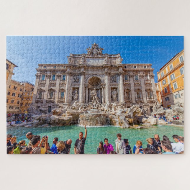 Puzzle Vue de la Fontaine Trevi avec touriste, Rome, Ital (Horizontal)