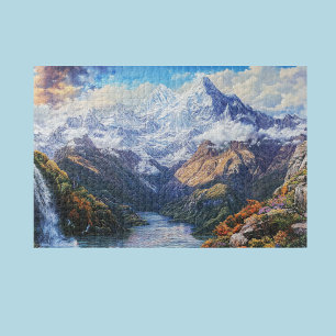 Puzzle Vue de la montagne à neige