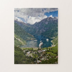 Puzzle Vue de la Norvège à Geiranger de Flydalsjuvet