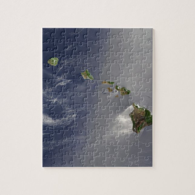 Puzzle Vue de satellite d'îles hawaïennes (Vertical)