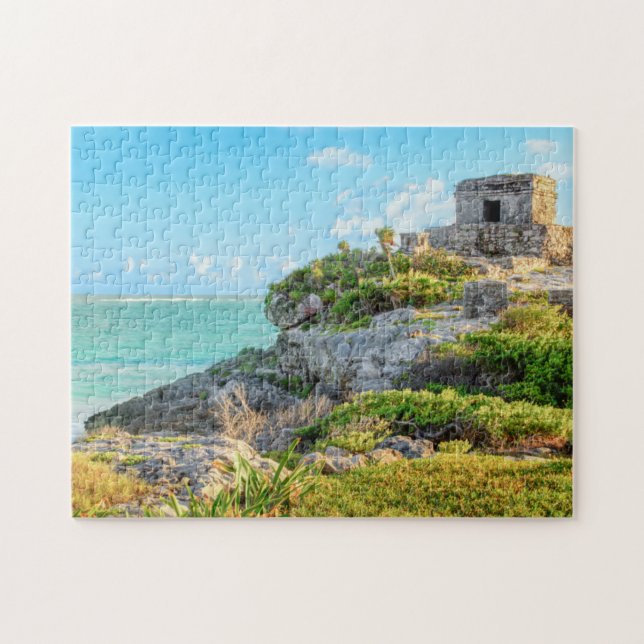 Puzzle Vue des ruines de Tulum, Dieu de temple de vents, (Horizontal)