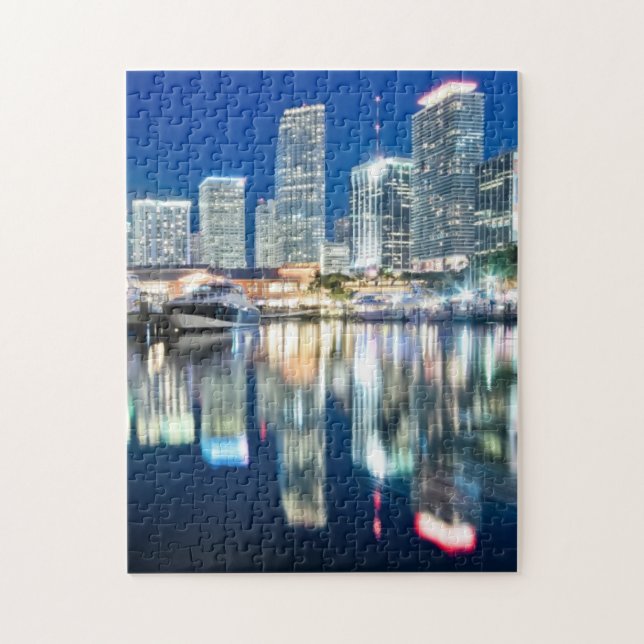 Puzzle Vue d'horizon avec la réflexion dans l'eau, Miami (Vertical)