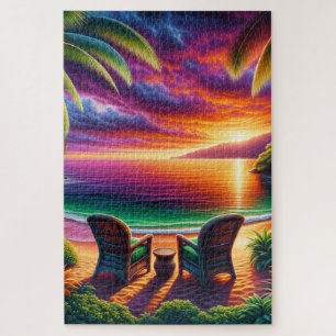 Puzzle Vue du coucher du soleil