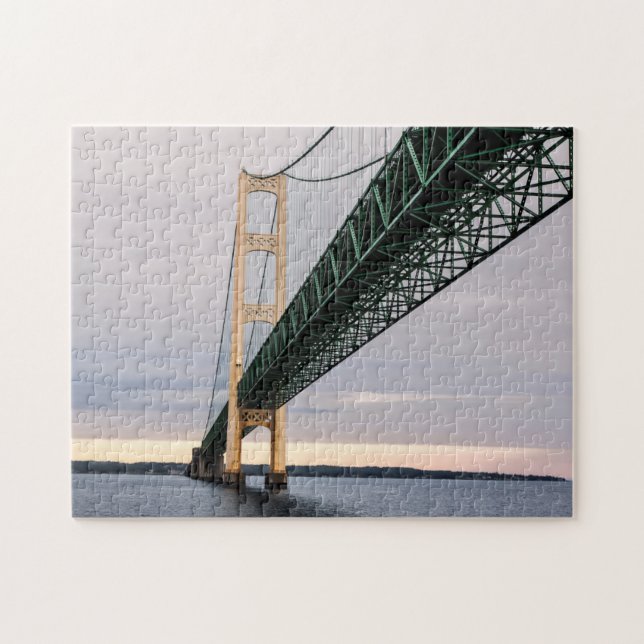 Puzzle Vue du pont Mackinac depuis le lac Michigan 2 (Horizontal)