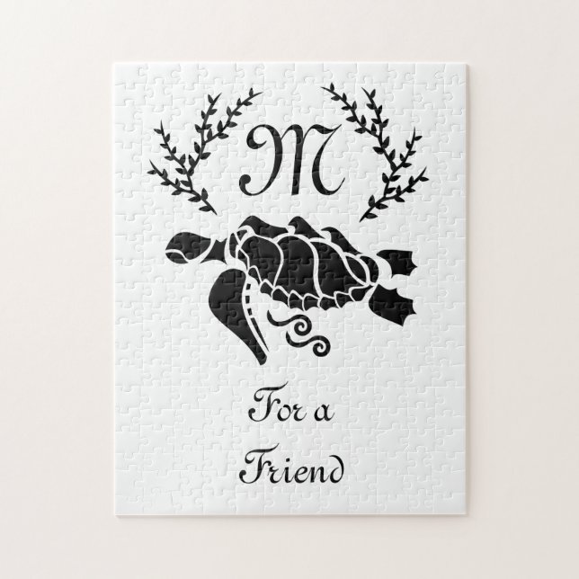 Puzzle Vue latérale de la tortue noire (Vertical)