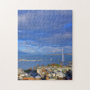 Puzzle Vue panoramique du jet d'eau de Genève