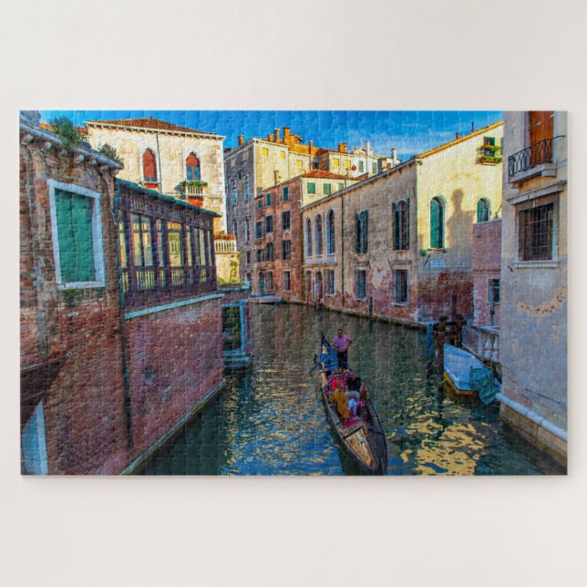 Puzzle Vue pittoresque d'un canal avec gondole, Venise, I (Horizontal)