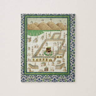 Puzzle Vue schématique de Mecque, montrant le Qua'bah, d