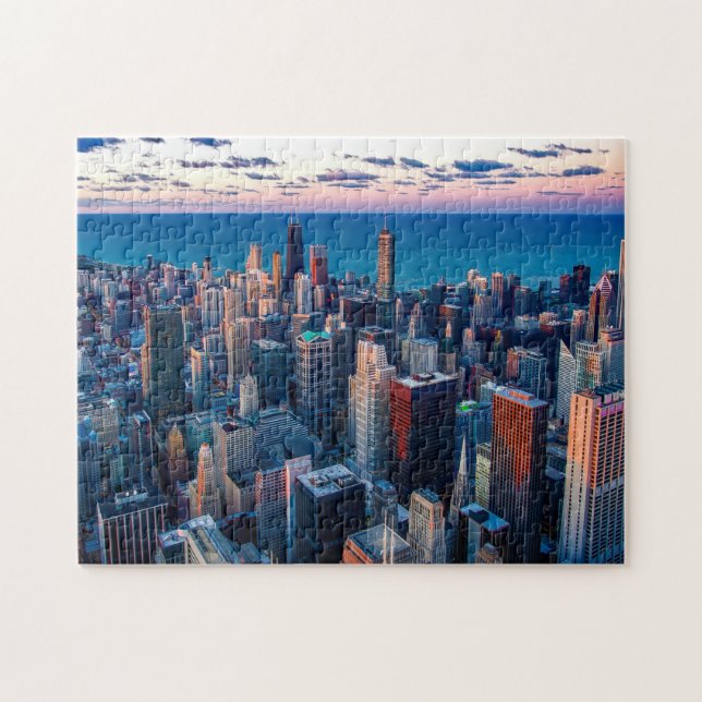 Puzzle Vue sur le centre-ville de Chicago Skyscrape (Horizontal)