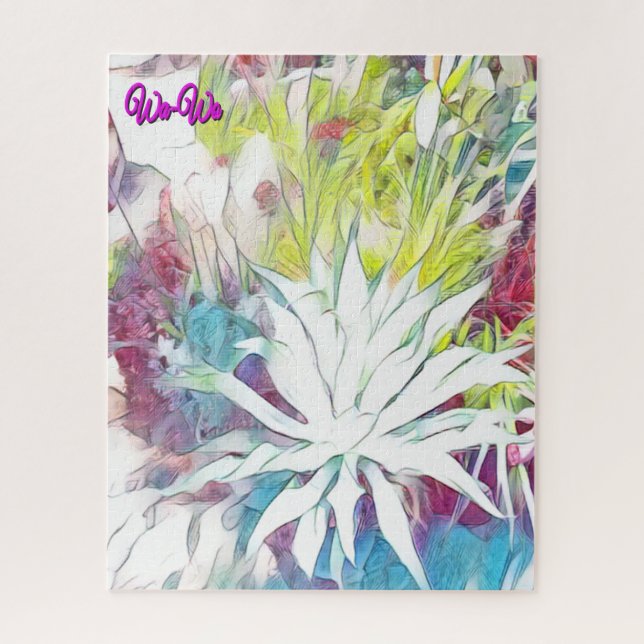 Puzzle Wa-Wo Wave NFT Art Collection THIRSTY SUCCULENT (Vertical)