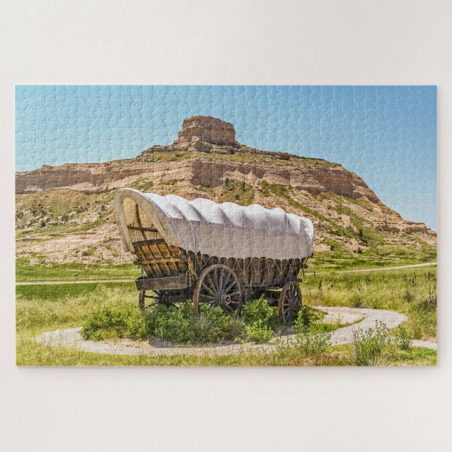 Puzzle Wagon couvert au monument national de Scotts Bluff (Horizontal)