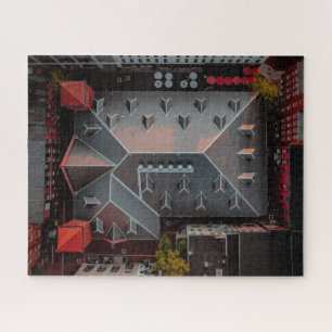 Puzzle Warm Sunset on Market Roof Top in August