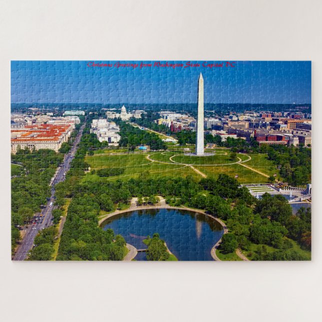 Puzzle Washington State Capital DC. voeux de Noël (Horizontal)