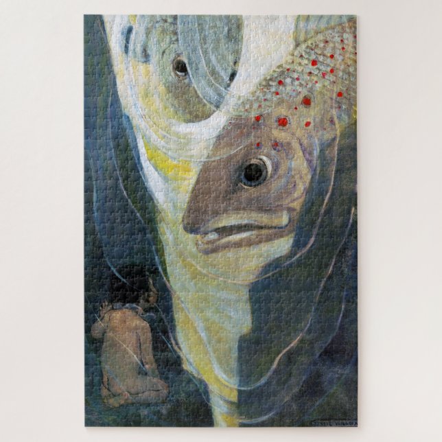 Puzzle Water Baby and Fish, Jessie Willcox Smith (Vertical)