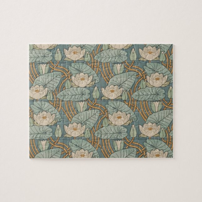 Puzzle Water Lys Lily Art Nouveau Nature (Horizontal)