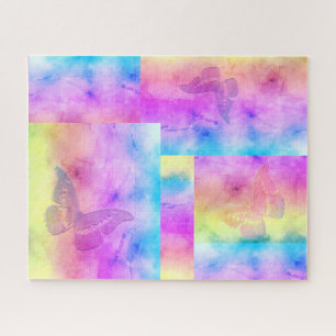 Puzzle [Watercolor Dreams] Pastel Color Mosaic Butterfly 