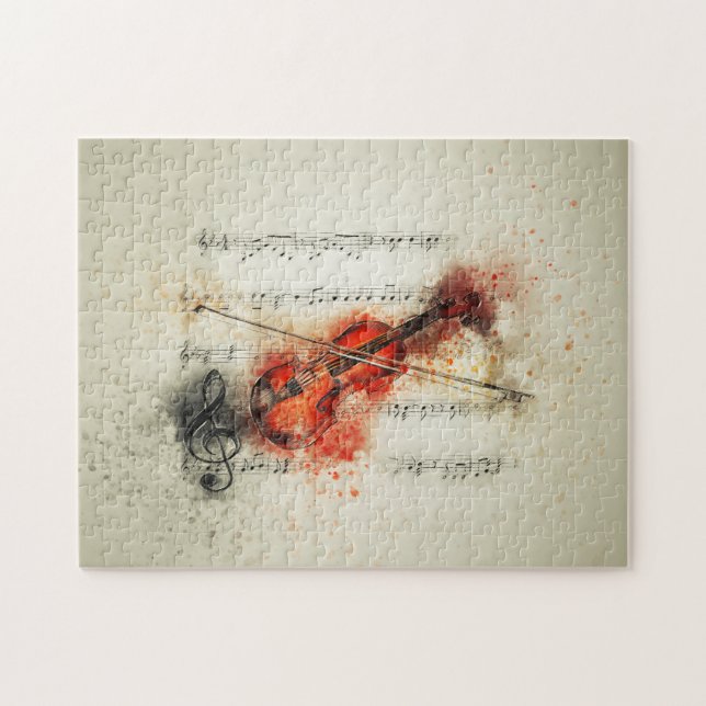 Puzzle watercolor music (Horizontal)