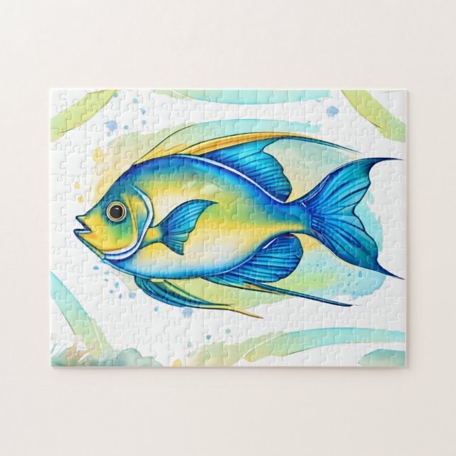 Puzzle - Watercolor Series: Angelfish (Horizontal)