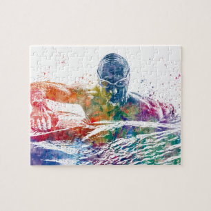 Puzzle Watercolor swimmer