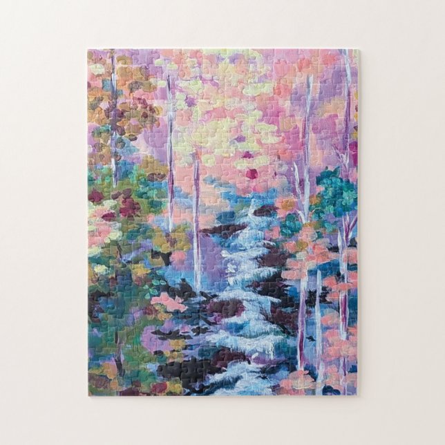 Puzzle Waterfall Impressionism Painting (Vertical)