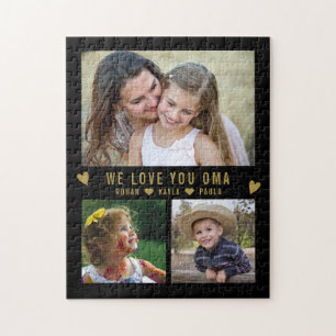 Puzzle We Love You OMA 3 Photo Collage noir