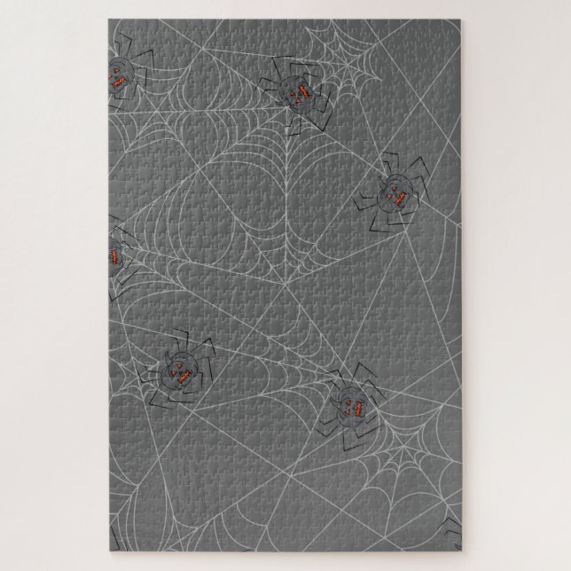 Puzzle Web et citrouilles d'araignées d'Halloween (Vertical)