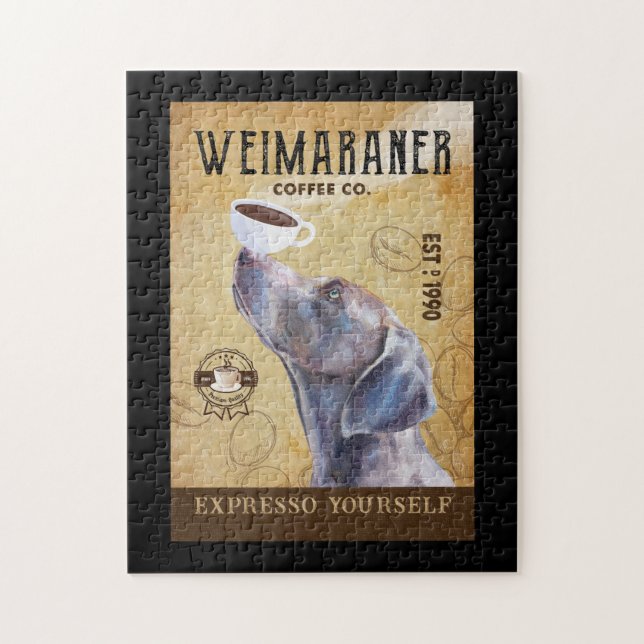 Puzzle Weimaraner Chien Coffee Company Canvas (Vertical)