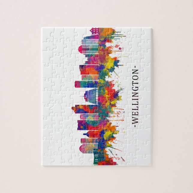 Puzzle Wellington New Zealand Skyline (Vertical)