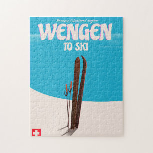 Puzzle Wengen, Switzerland, Ski Poster