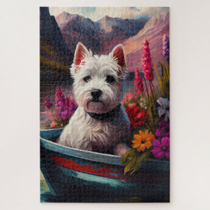 Puzzle West Highland White Terrier en bateau
