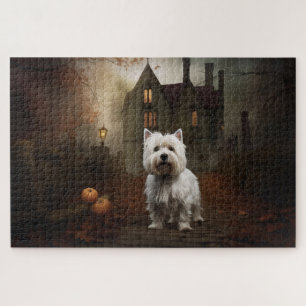 Puzzle West Highland White Terrier Halloween effrayant