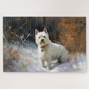 Puzzle West Highland White Terrier Laissons neiger Noël