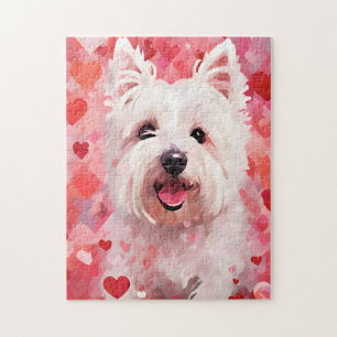 Puzzle West Highland White Terrier Valentines jour