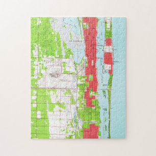 Puzzle West Palm Beach vintage et Palm Beach FL Map