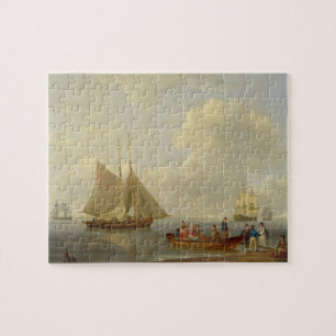 Puzzle Wherry portant des passagers à deux a ancré le Pac