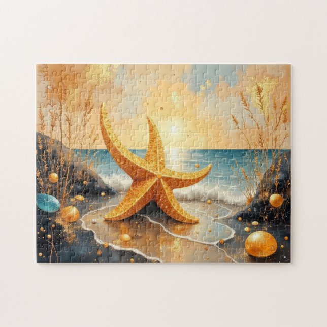 Puzzle whimsical art starfish painting (Horizontal)