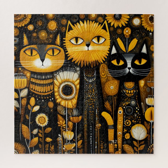 Puzzle Whimsical Cats (Vertical)