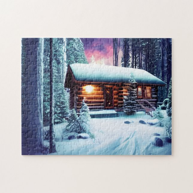 Puzzle Whimsical Petit Cabine Rustique En Bois (Horizontal)