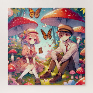 Puzzle Whimsical Romantic Anime Couple