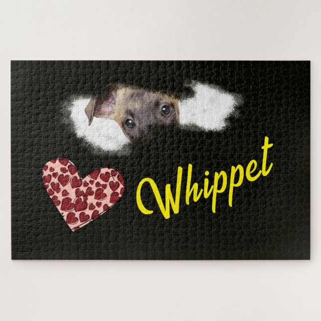 Puzzle Whippet Eyes Solid Color 1000 pièce (Horizontal)