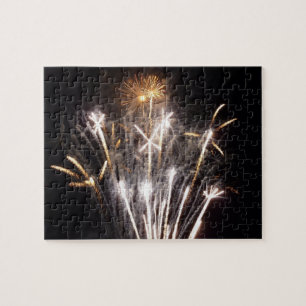 Puzzle White and Gold Fireworks II Patriotic Celebration
