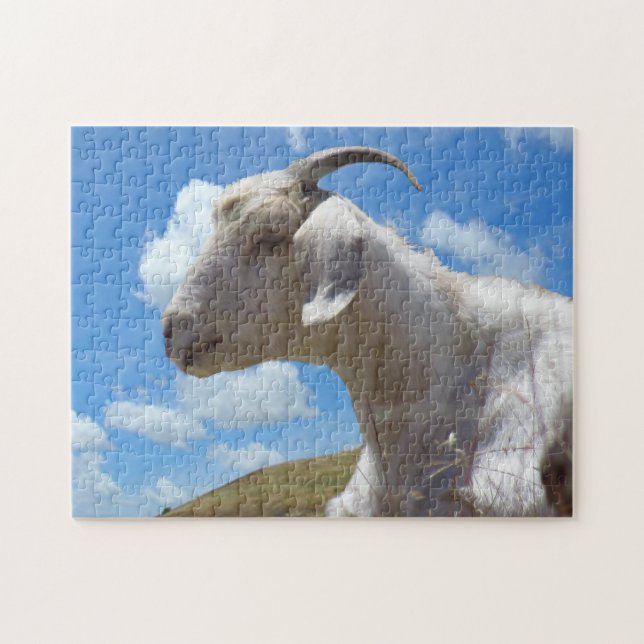 Puzzle - White Goat Portrait (Horizontal)