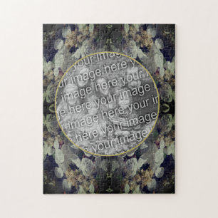 Puzzle White Lacecap Hydrangea Frame Ajouter Votre Photo