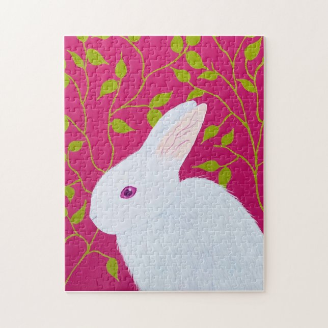 Puzzle white rabbit (Vertical)