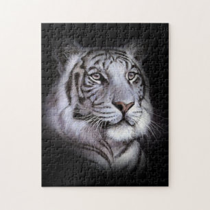 Puzzle White Tiger Face