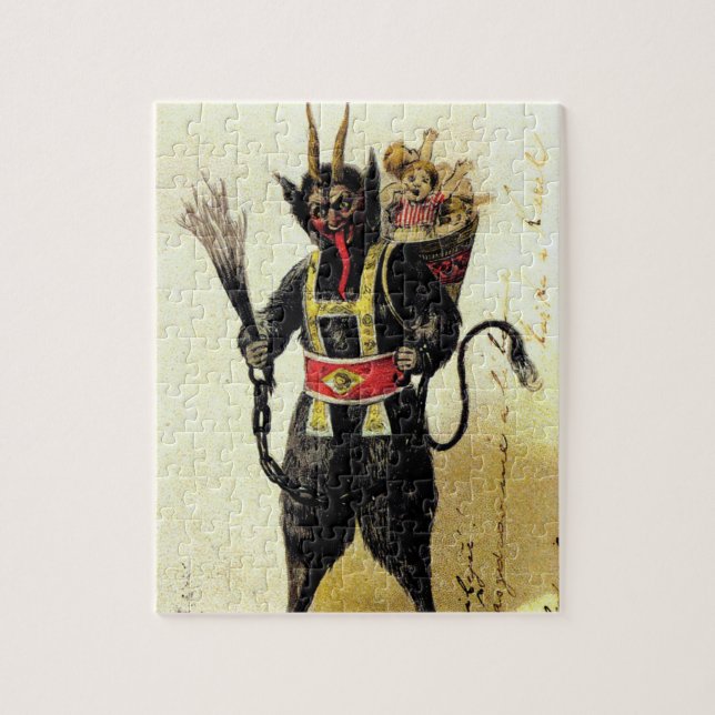 Puzzle Wicked Krampus Scary Demon Holiday Christmas Xmas (Vertical)
