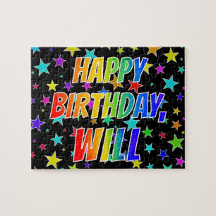 Puzzle "WILL" First Name, Fun "HAPPY BIRTHDAY"